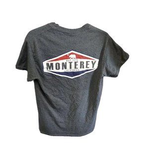 Monterey California Top Short Sleeve Shirt Grey Logo Crewneck Gray Size M / L